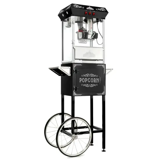 Olde Midway Vintage Style Popcorn Machine Maker Popper with Cart and 10-Ounce Kettle {1}
