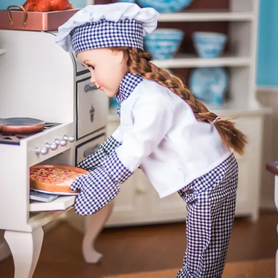 The Queen Treasures 18" Doll 20pc Pizza Set And Chefs Clothes Fits American Girl {1}