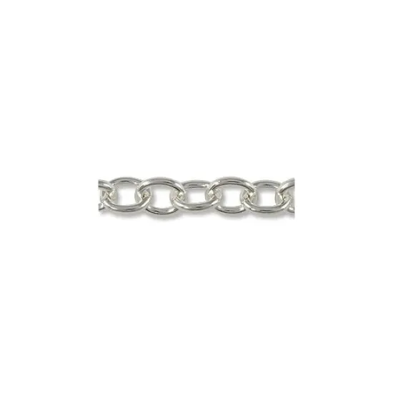 JewelrySupply Cable Link Chain 7mm Silver Plated (Foot) {1}