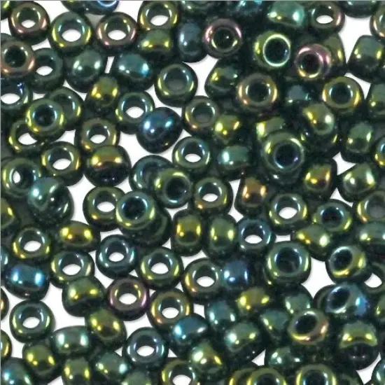 Miyuki Round Rocaille Seed Bead 11/0 Metallic Green AB {3}