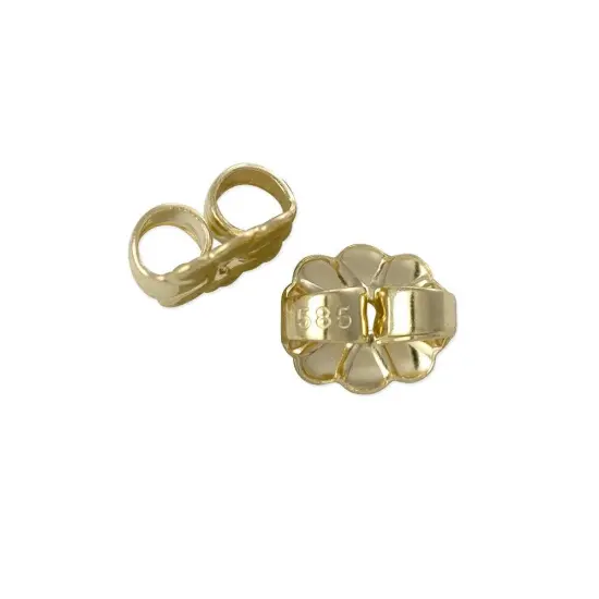 JewelrySupply Ear Back Heavy 14 Karat Solid Yellow Gold (1 Pair of 14KT Gold Earring Backs) {2}