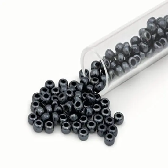 Miyuki Round Rocaille Seed Bead 8/0 Gunmetal Grey {1}
