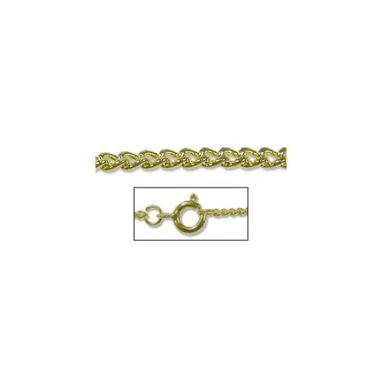JewelrySupply Curb Chain 16" 2mm Gold Color (1-Pc) {1}