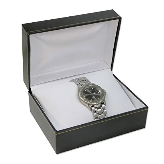 JewelrySupply Large Black Watch Box - White Pillow Inside {1}