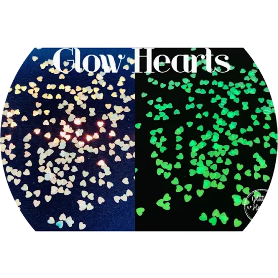 Polyester Glitter - Glow Hearts Glitter Shapes by Glitter Heart Co.&trade; {1}