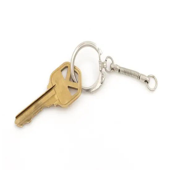 JewelrySupply Key Ring with Snake Chain and Open Jump Ring Silver Color (Package of 10) {3}