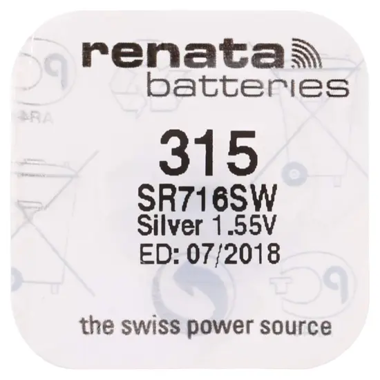 Strip of 10 Genuine Fresh Renata 315 SR716SW Swiss Made Silver 1.55v Batteries {4}