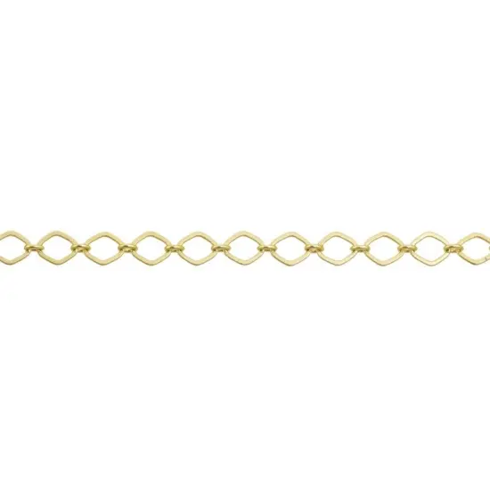 Flat Oval Link Chain 3.75mm Satin Hamilton Gold Plated (Priced per Foot) - {1}