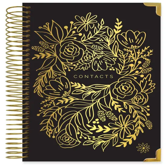 bloom daily planners Contact Book, 6" x 8.25", Gold Embroidery {1}