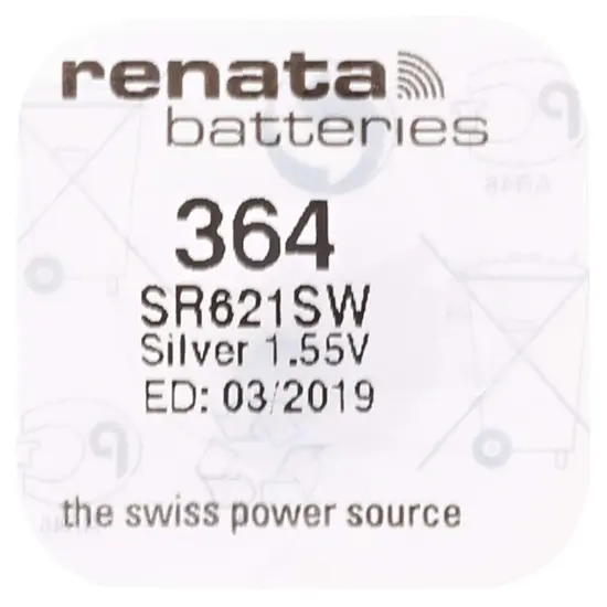 Renata Strip of 10 Genuine Fresh 364 SR621SW Swiss Made Silver 1.55v Batteries {4}