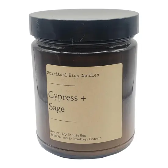 Cypress & Sage Soy Candle 8oz 35-40 Hour Poured with All Natural Soy Wax and Fragrant/ Essential Oils! {1}
