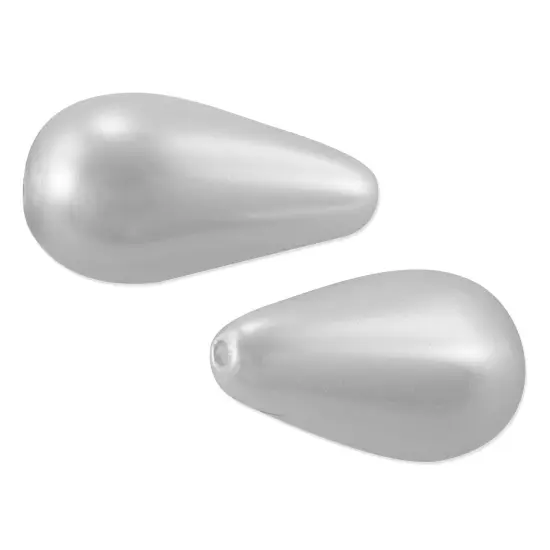 Preciosa Crystal Nacre Pearshape Pearl 15x8mm White (Package of 10) {1}