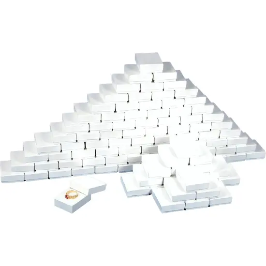 White Swirl Cotton Filled Jewelry Box #11 (Pack of 100) {1}