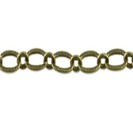 JewelrySupply 3.5mm Antique Brass Plated Fancy Oval Cable Link Chain (Sold by The Foot) {1}