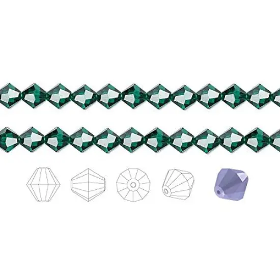 Preciosa Czech Crystal Beads Emerald Faceted Bicone 6mm Package of 144 {1}
