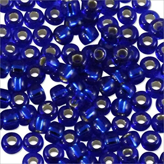 Miyuki Round Rocaille Seed Bead 11/0 Silver Lined Cobalt Blue {3}