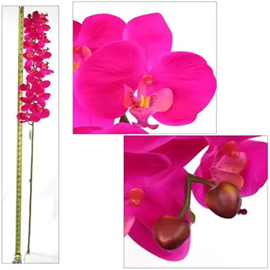 49" Phalaenopsis Orchid - Set of 12, 16 Realistic Silk Blooms, Lifelike Fuchsia Flowers, Perfect for Events, Home & D&eacute;cor - Ideal for All Seasons, Floral Home by Artificial Flowers {2}