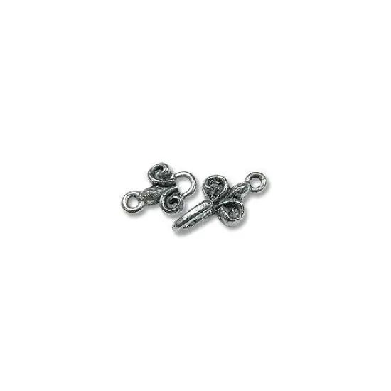 Hook & Eye Clasp - 29mm Pewter Silver Plated (Set) {1}