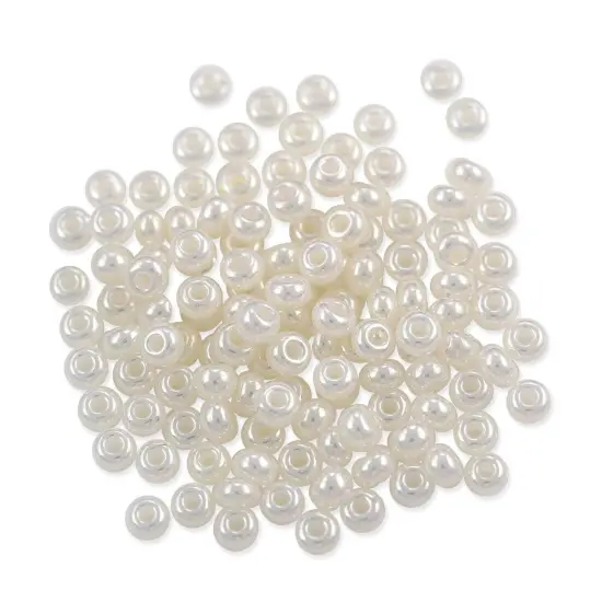 Czech Seed Bead 6/0 (4mm) Beads Luster White (10 Grams) Beads {1}