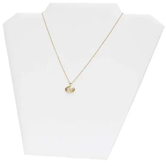 Necklace Display 1 Chain White Leatherette {1}