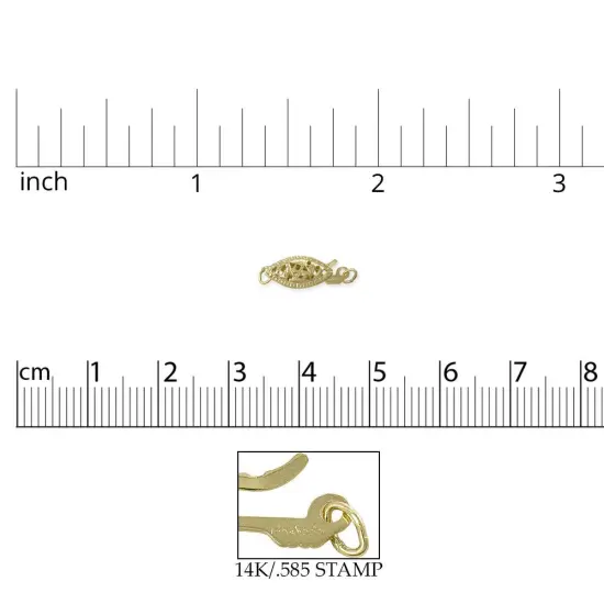 Filigree Jewelry Clasp 14 Karat Solid Yellow Gold Pearl Clasps {3}