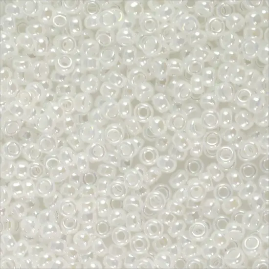 Miyuki Round Rocaille Seed Bead 15/0 Opaque Luster White {2}