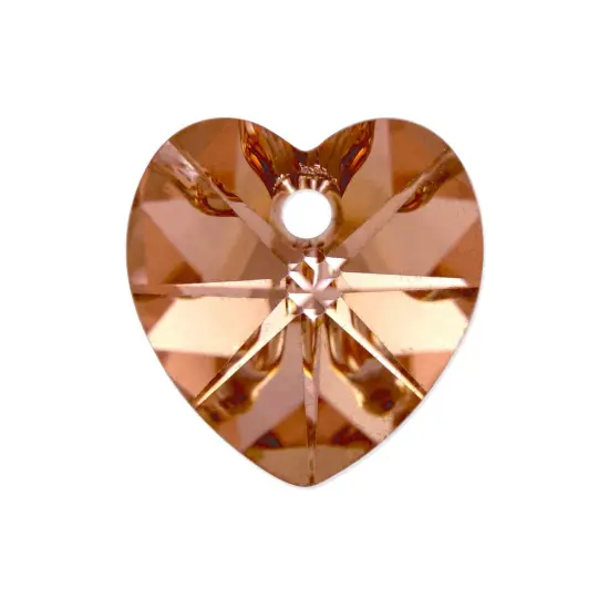 Preciosa Crystal Heart Pendant 10mm Crystal Capri Gold (Package of 5) {2}