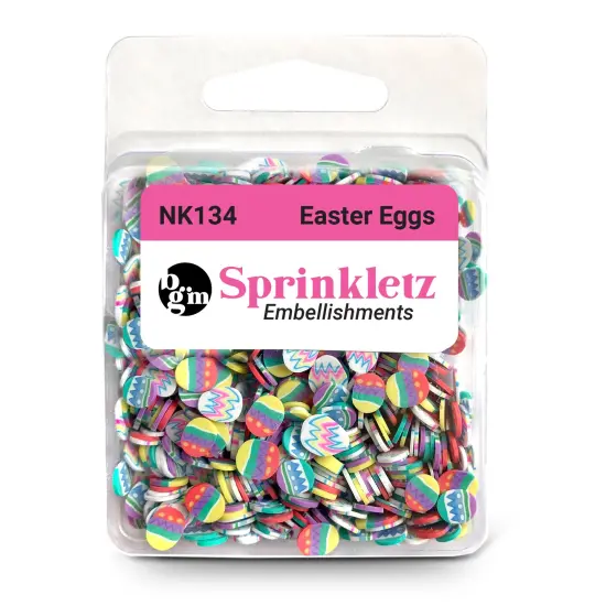 Buttons Galore Sprinkletz Embellishments for Crafts, Tiny Polymer Clay Shapes & Unique Designs -Easter Eggs - 3 Pack {3}