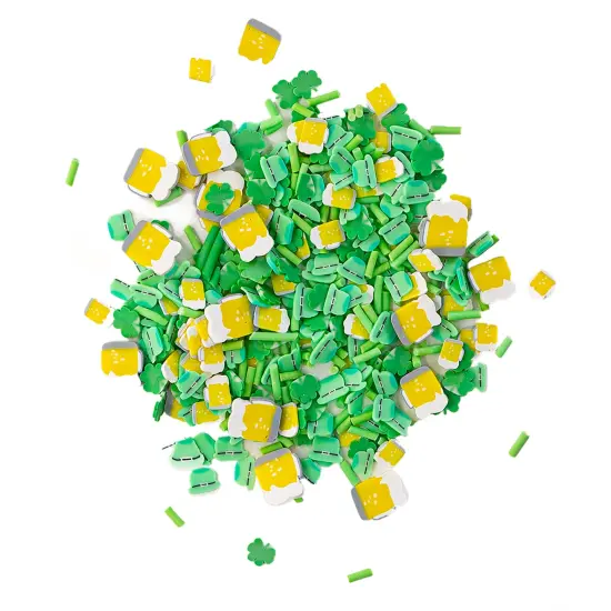 Buttons Galore Sprinkletz Embellishments for Crafts, Tiny Polymer Clay Shapes & Unique Designs - Irish Party- 3 Pack {3}