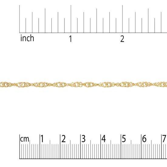 JewelrySupply Spiral Chain 1mm Gold Plated (Foot) {2}
