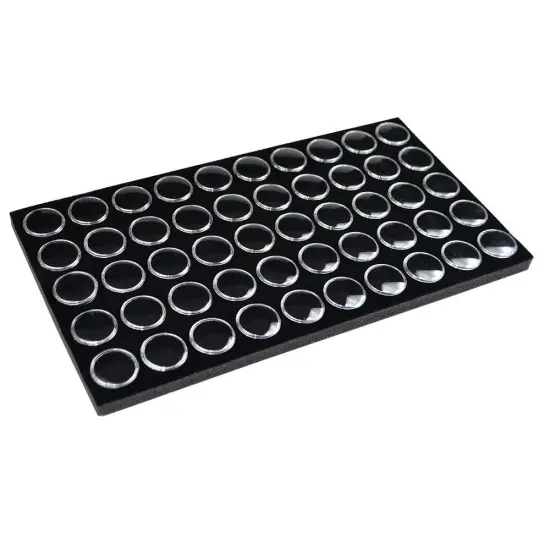 Gemstone Black Foam Tray Liner with 50 Cups and Coin Display Insert {1}