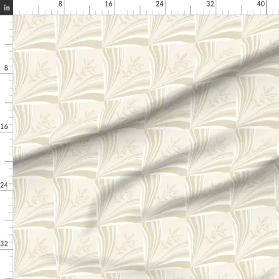 Various Fabrics by the Yard or Fat Quarter Leaves Botanical Traditional Squares Branch Foliage Neutral Custom Printed Fabric by Spoonflower {1}