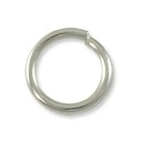 JewelrySupply Jump Ring - Open 8mm Silver Plated (50-Pcs) {1}