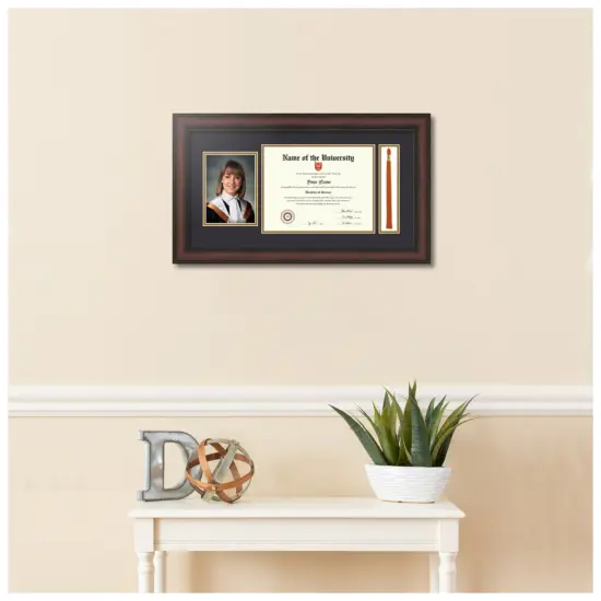ArtToFrames 8.5x11 inch Diploma Frame with 5x7 Inch Image Opening and Tassel Opening - Framed with Black and Gold Mats, Comes with Regular Acrylic and Sawtooth Hanger for Wall Hanging (DIT-8.5x11) {2}