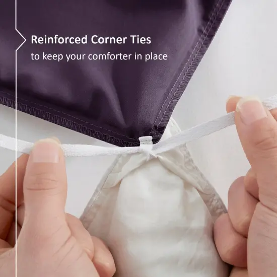 Nestl Double Brushed Microfiber Duvet Cover Set Purple {5}