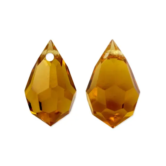 Preciosa Crystal 681 Drop Pendant 10x6mm Topaz (Package of 5) {1}