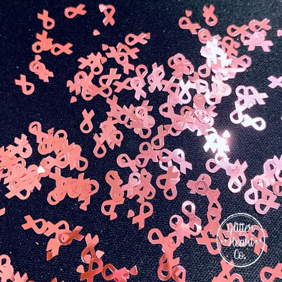 Polyester Glitter - Pink Ribbons Glitter Shapeby Glitter Heart Co.&trade; {2}