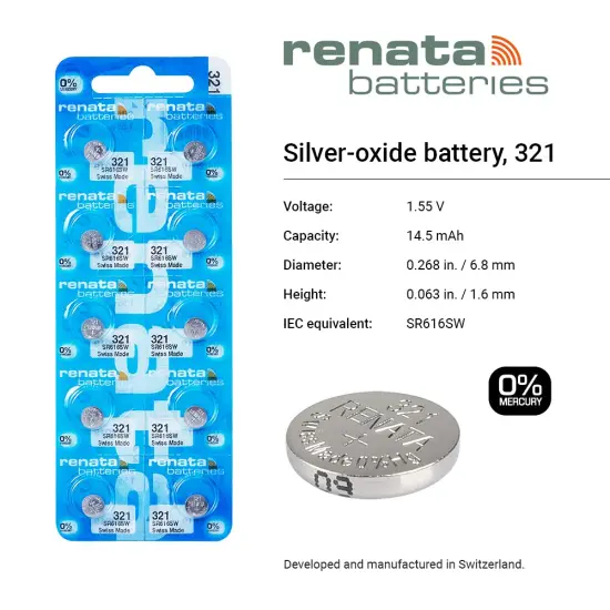 Renata 20 321 Silver Oxide Electronic Zero Mercury Batteries {2}