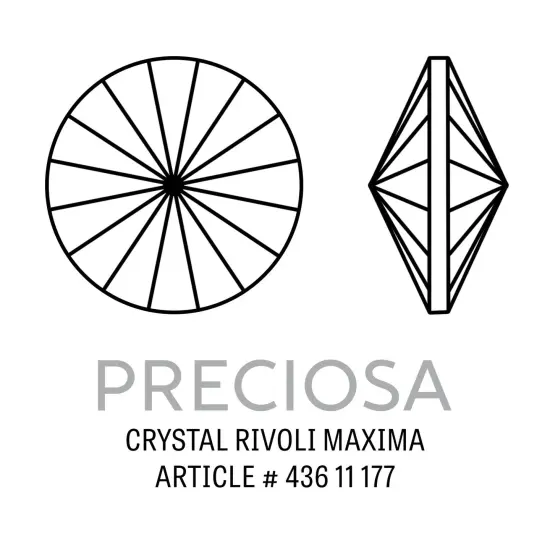 Preciosa Crystal Maxima 18mm Crystal Rivoli (Package of 1) {2}