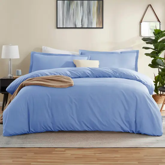 Nestl Double Brushed Microfiber Duvet Cover Set Calm Blue {1}