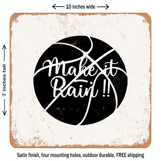 DECORATIVE METAL SIGN - Make It Rain - Vintage Rusty Look {1}