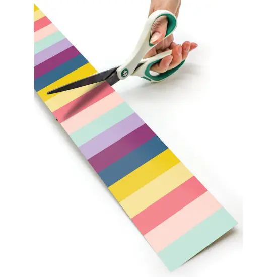 Oh Happy Day Stripes Straight Rolled Border Trim, 50 Feet Per Roll, Pack of 3 {3}