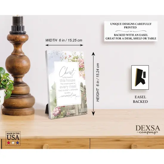 Christ Is The Head Wood Plaque with Easel and Hook Wall Tabletop Art - 6 inches x 9 inches {5}