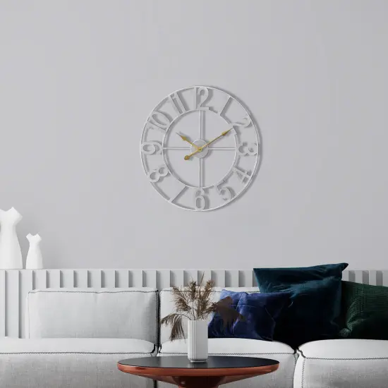 Sorbus Large Wall Clock for Living Room Decor - Numeral Wall Clock for Kitchen - 16-inch Wall Clock Decorative Silver {2}