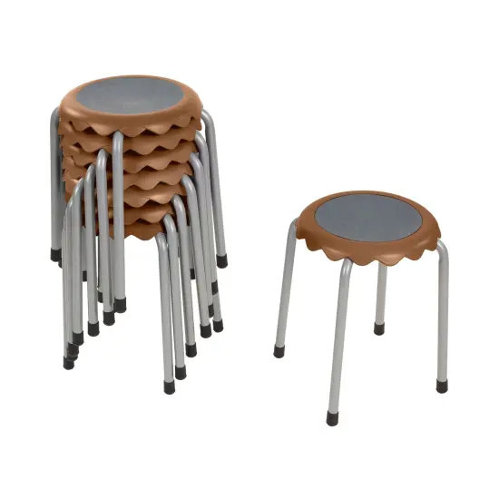 Daisy Stackable Stool Set, Flexible Seating, 8-Piece Chocolate {1}