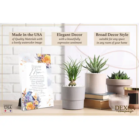 Prayer For My Mom Wood Plaque with Easel and Hook Wall Tabletop Art - 6 inches x 9 inches {3}