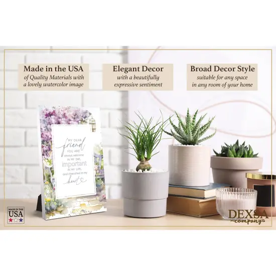 My Dear Friend Wood Plaque with Easel and Hook Wall Tabletop Art - 6 inches x 9 inches {3}