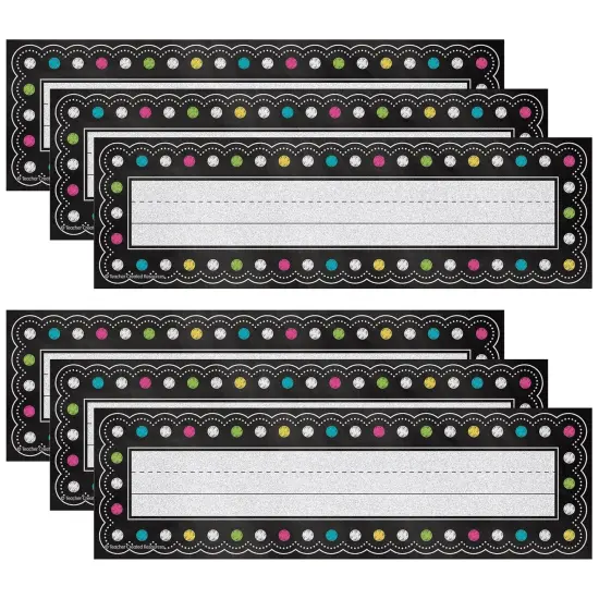 Chalkboard Brights Flat Name Plates, 36 Per Pack, 6 Packs {1}