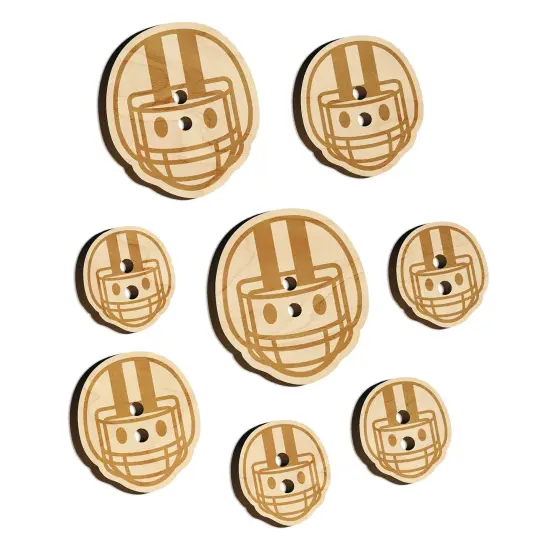 Occupation Athlete Football Helmet Icon Wood Buttons for Sewing Knitting Crochet DIY Craft {7}
