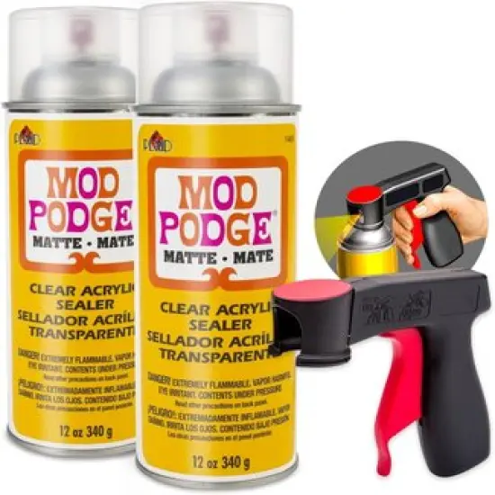 Mod Podge Spray Acrylic Sealer Matte 2-Pack, Clear Coating Matte Paint Sealer Spray, Spray Can Sprayer Handle {1}